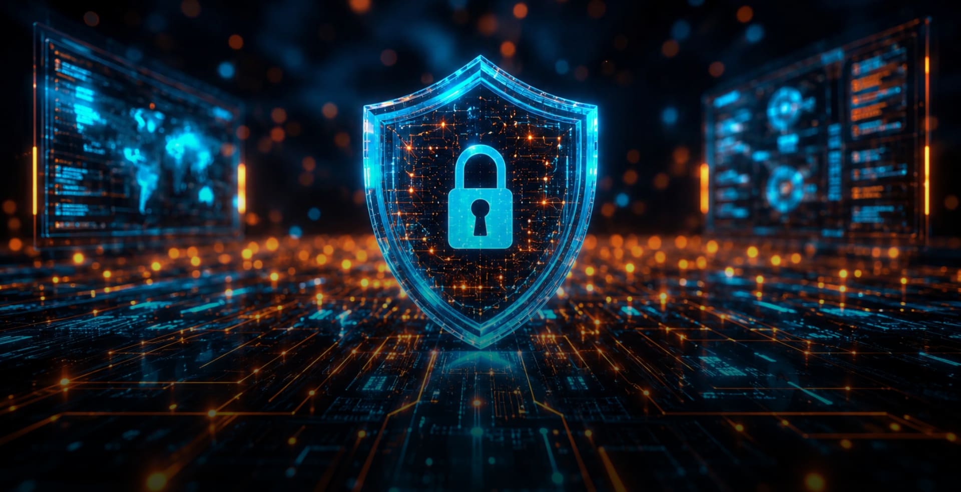 Saudi business protected by a cybersecurity shield